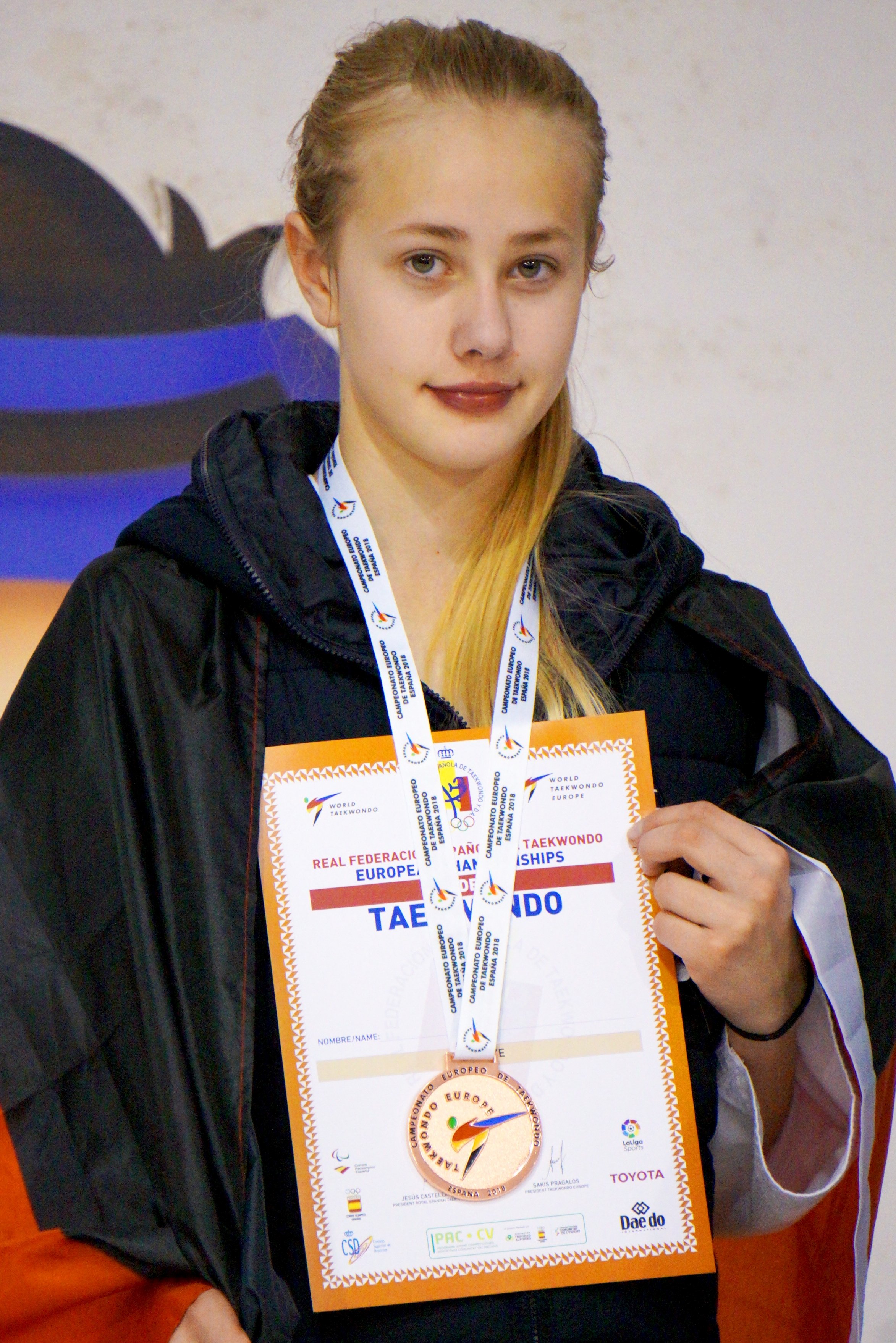 Nina Krüger bei der Siegerehrung der U15-EM 2018