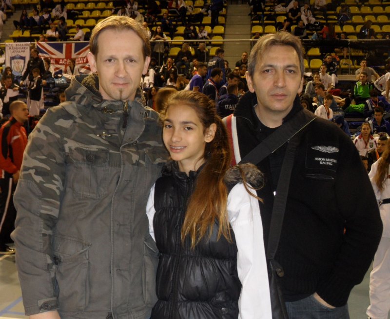 Dutch Open 2014 in Eindhoven - Tatiana Miccoli mit ihrem Trainer Shkelzen Demhasaj und ihrem Vater Moreno Miccoli