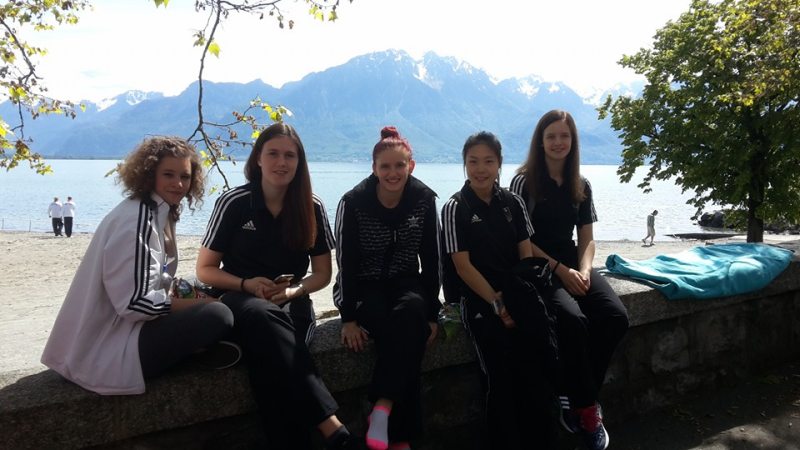 Europameisterschaft 2016 Montreux - Lorena Brandl, Roxana Nothaft, Shae-Rom Kim, Vanessa Körndl und Roxanas Schwester Ricarda