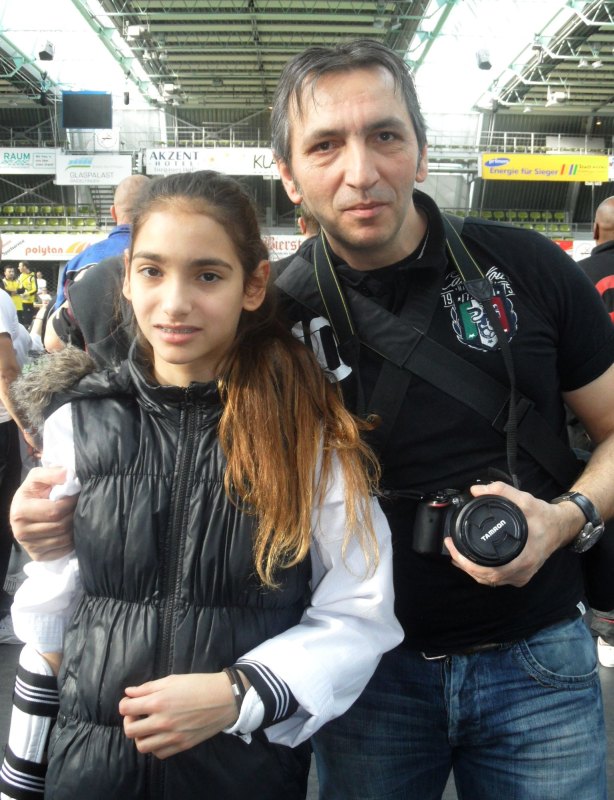 Internationales Kinderturnier Sindelfingen 2014 - Tatiana Miccoli mit ihrem Vater Moreno Miccoli