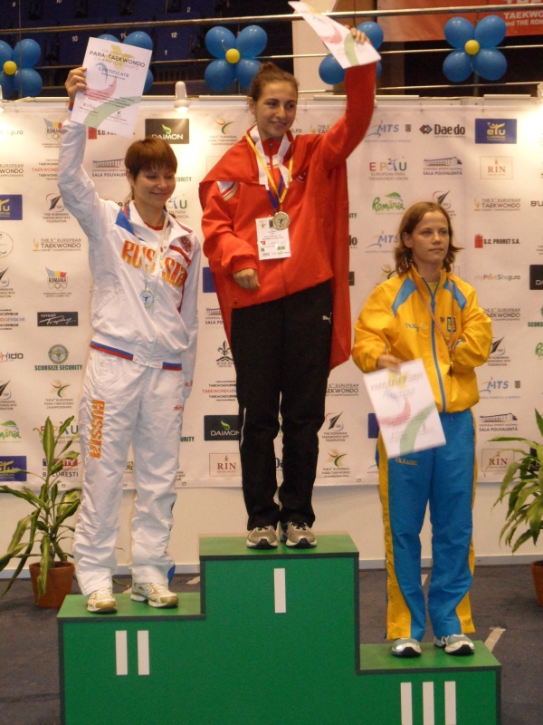 Kadetten-(U15)-Europameisterschaft 2013 in Bukarest - Viktoriia Marchuk bei der Siegerehrung