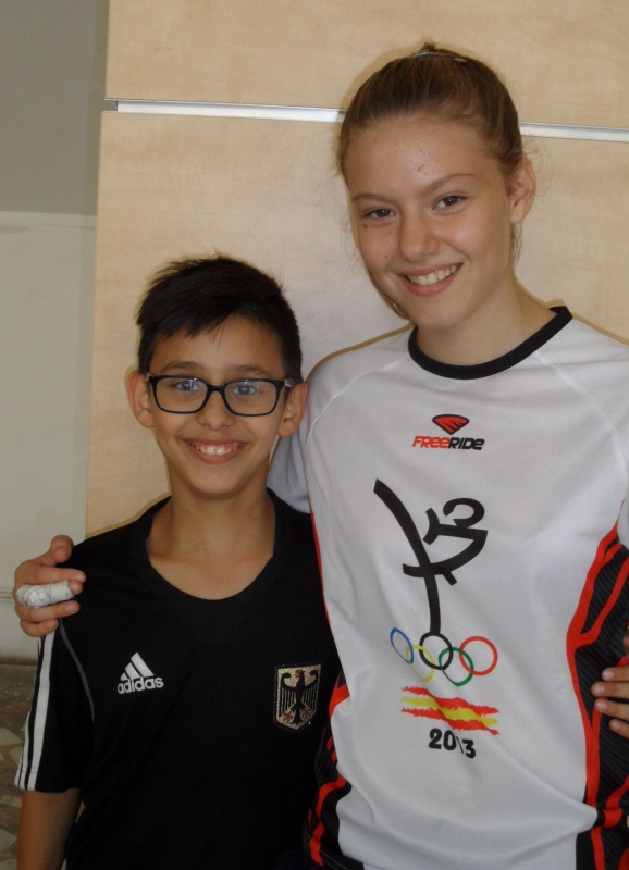 Kadetten-(U15)-Europameisterschaft 2013 in Bukarest - Panagiotis Pragalos mit Lidia Fernandez Ruiz