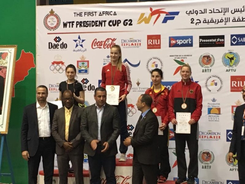 Presidents Cup Africa 2017 in Agadir - Anna-Lena Frömming bei der Siegerehrung
