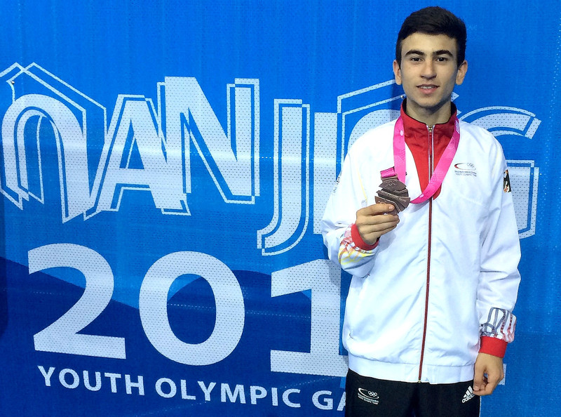 Qualifikationsturnier für die Olympischen Jugend-Spiele 2014 Taipeh - Daniel Chiovetta mit seiner Bronze-Medaille bei den Olympischen Jugendspielen