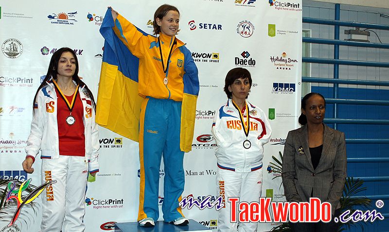 TKD Özer erfüllt ukrainischer Sportlerin den Traum von der Teilnahme an der Behinderten-WM - Viktoriia Marchuk bei der Siegerehrung der Behinderten-WM in Aruba