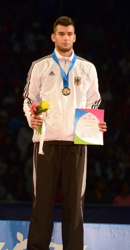 Tahir Gülec bei der Siegerehrung der WM