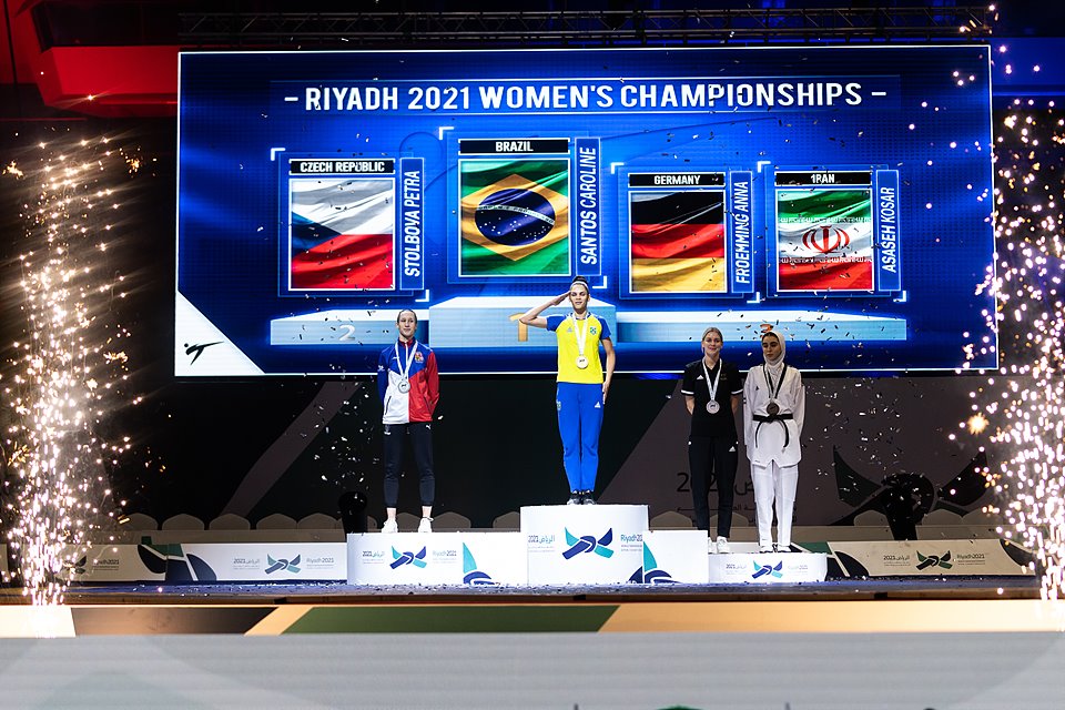 World Women’s Open Championships 2021 - Anna-Lena Frömming bei der Siegerehrung