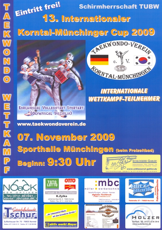 Plakat 13. Internationaler Korntal-Münchinger Cup 2009